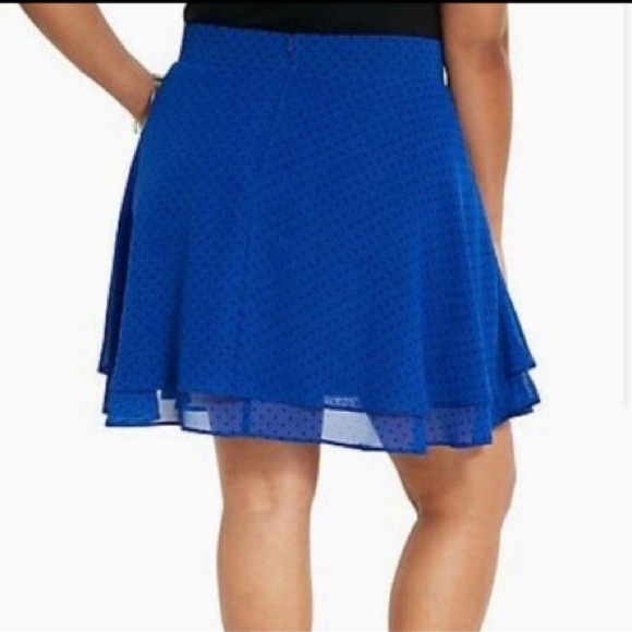 Torrid blue polka dot mini skirt - Picture 4 of 12